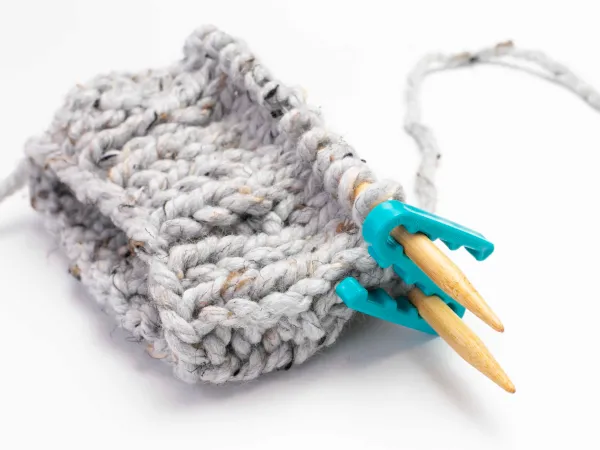 Jumbo Needle Wrangler (Size US 13-19/9-15 mm) Light Green and Pink Available from Fox & Pine Stitches 